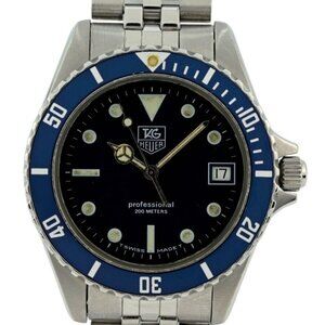 Tag Heuer 37mm Men's Blue Dial 1000 Series Dive Watch Jubilee Band! 980.613 B!